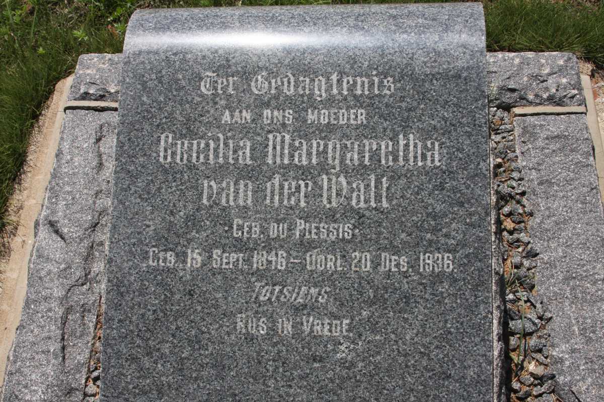 WALT Cecilia Margaretha, van der nee DU PLESSIS 1846-1936
