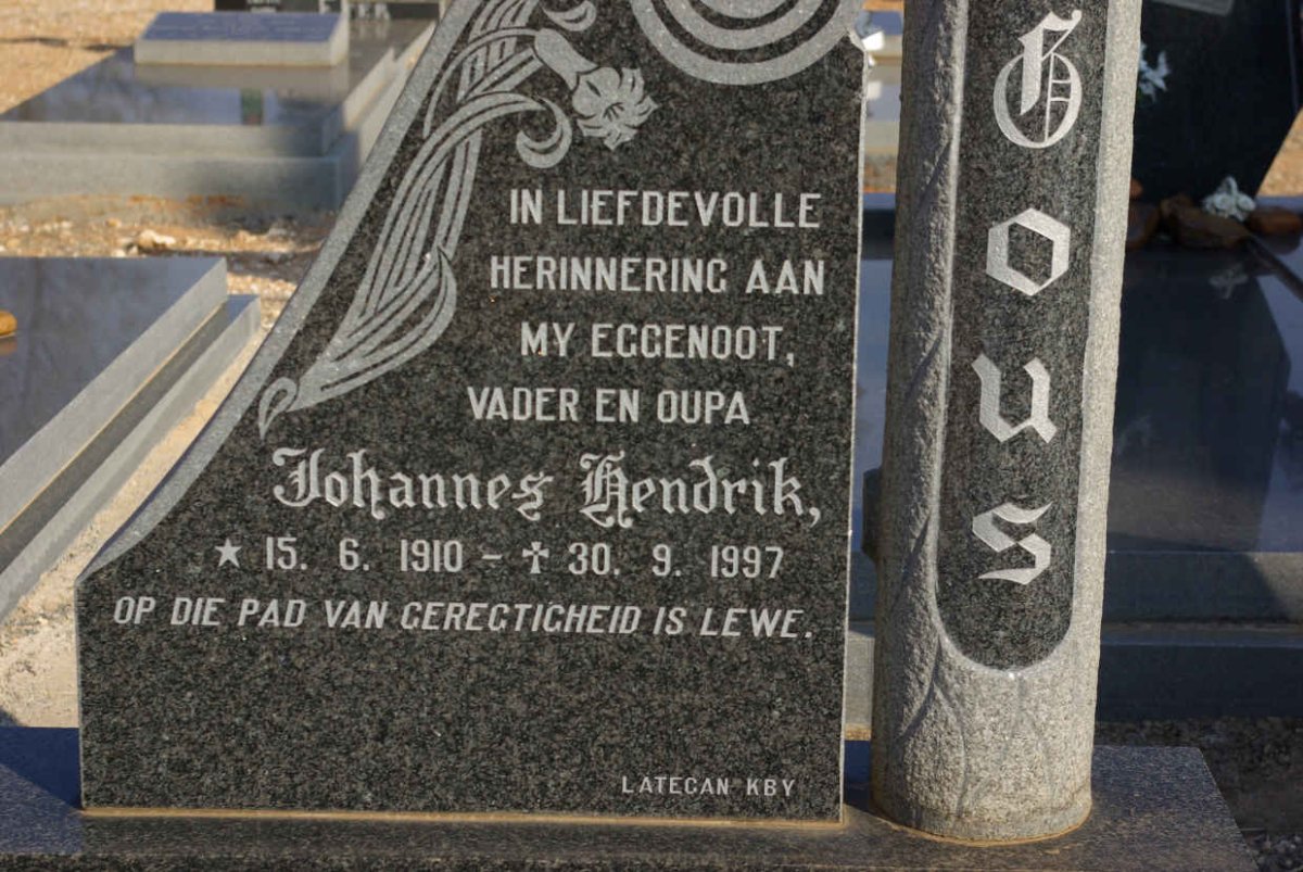 GOUS Johannes Hendrik 1910-1997