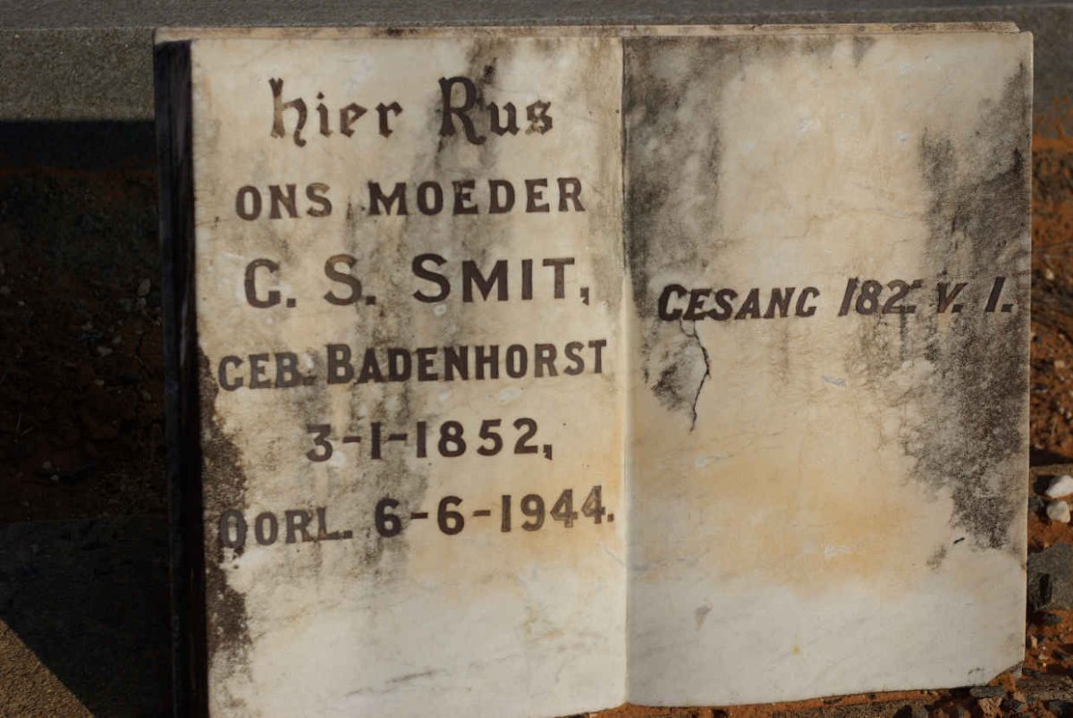 SMIT G.S. nee BADENHORST 1852-1944