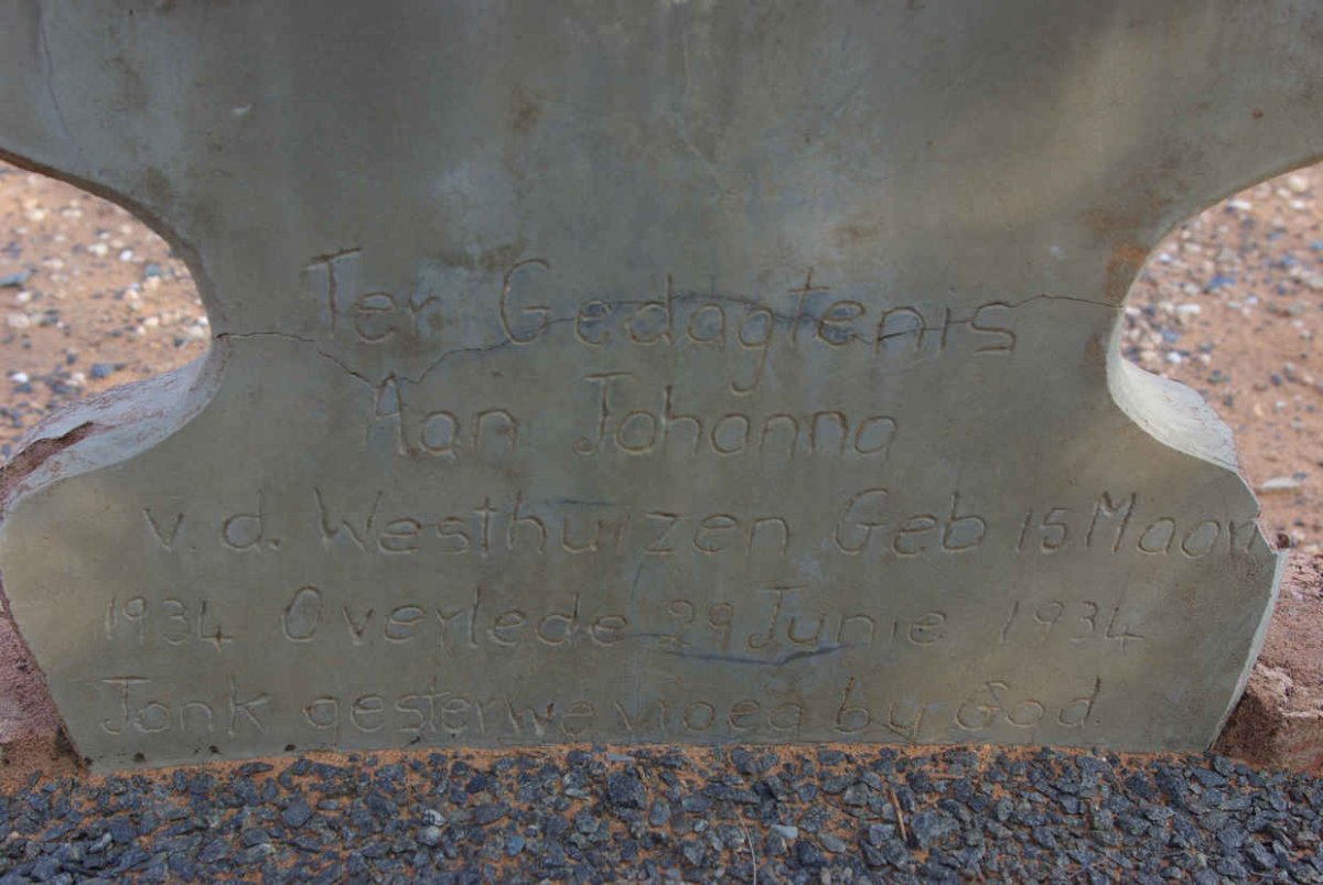 WESTHUIZEN Johanna, v.d. 1934-1934