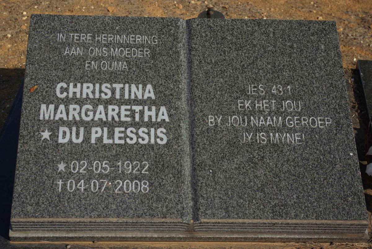 PLOOY Johan Christiaan Kriek, du 1918-2002 &amp; Christina Margaretha DU PLESSIS 1922-2008