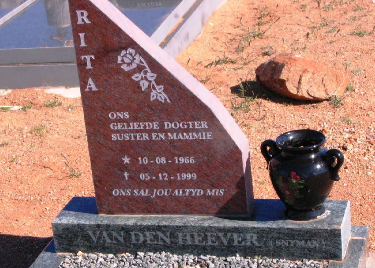 HEEVER Rita, van den nee SNYMAN 1966-1999
