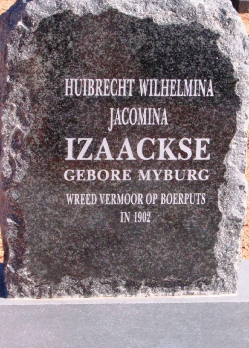 IZAACKSE Huibrecht Wilhelmina Jacomina nee MYBURG -1902