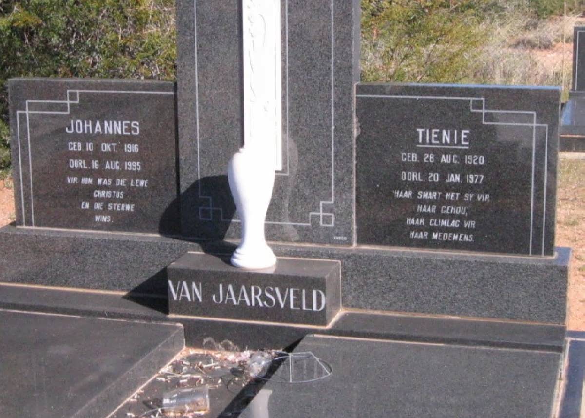JAARSVELD Johannes, van 1916-1995 &amp; Tienie 1920-1977