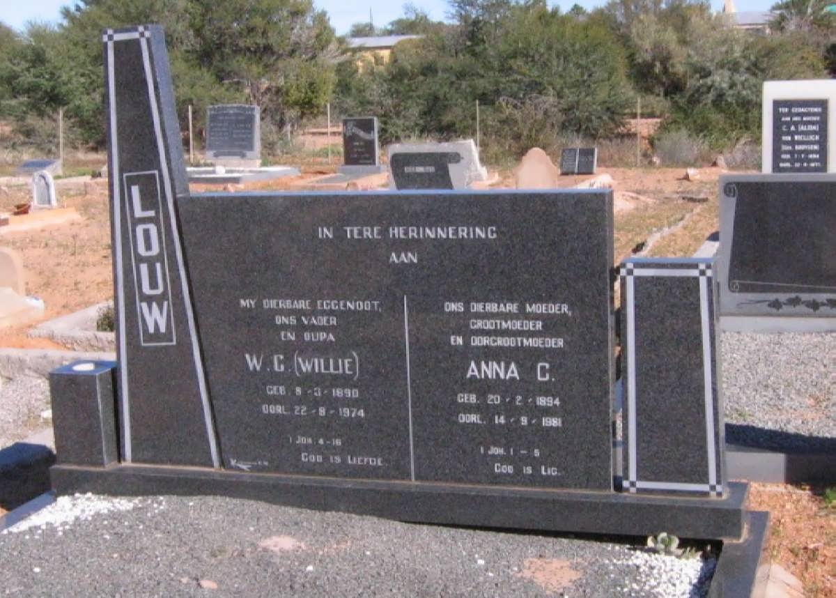 LOUW W.C. 1890-1974 &amp; Anna C. 1894-1981