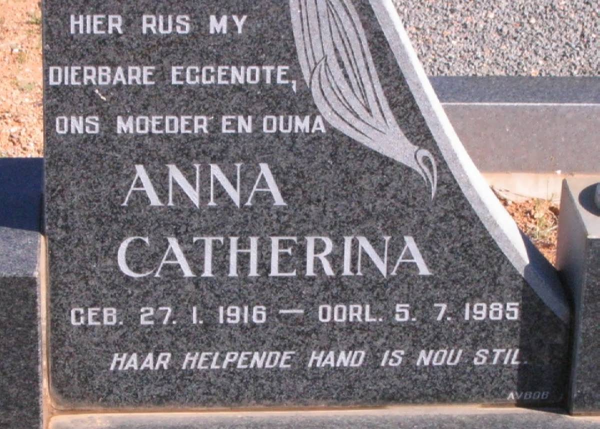 MAASS Anna Catherina 1916-1985