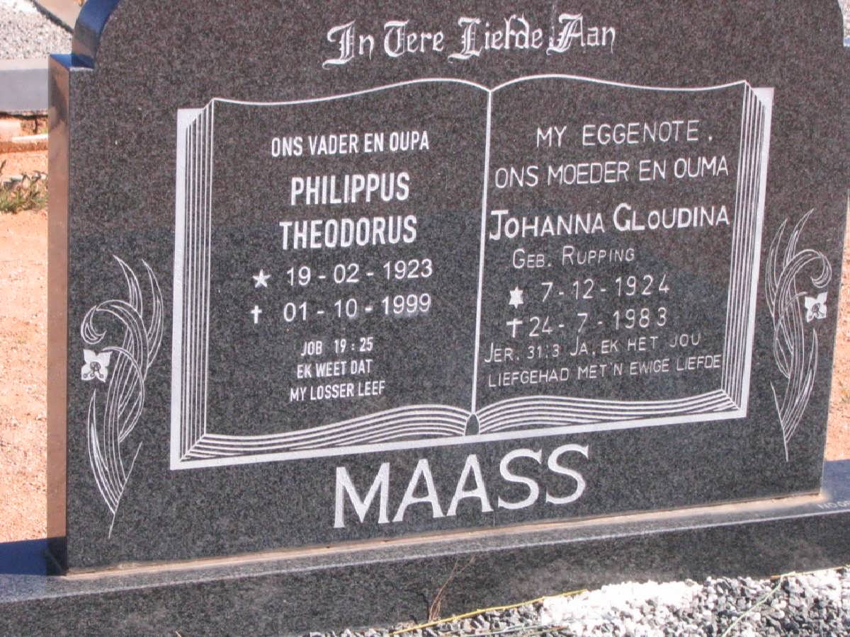 MAASS Philippus Theodorus 1923-1999 &amp; Johanna Gloudina RUPPING 1924-1983
