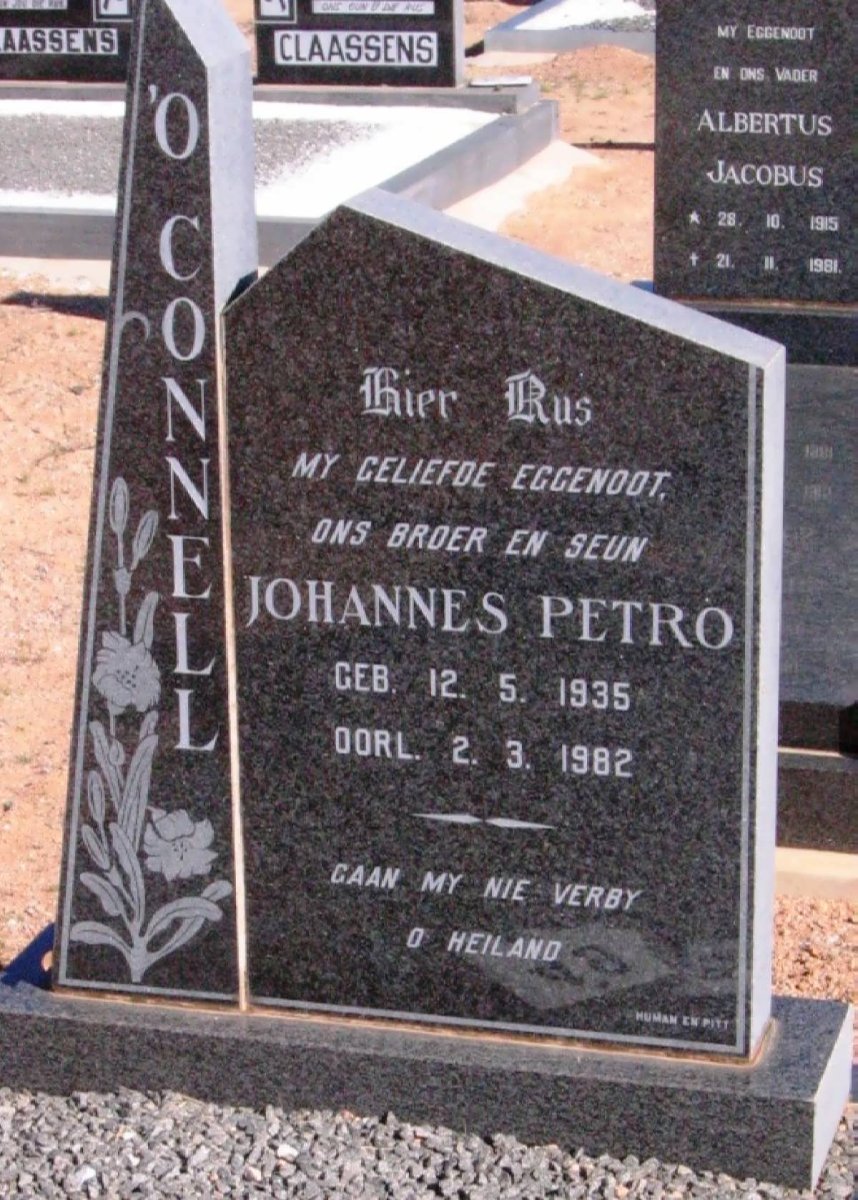 O'CONNELL Johannes Petro 1935-1982