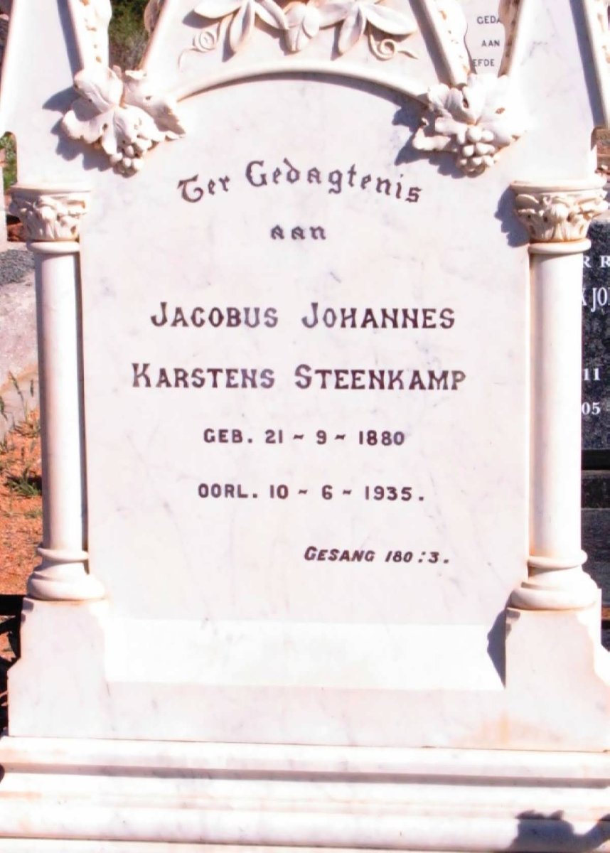 STEENKAMP Jacobus Johannes Karstens 1880-1935
