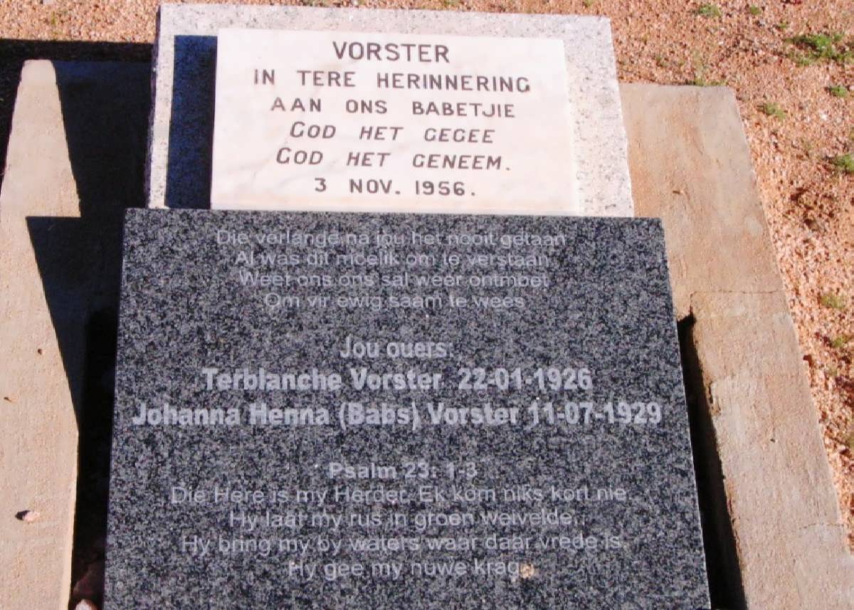 VORSTER Babetjie -1956