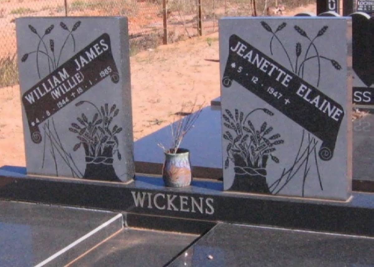 WICKENS William James 1944-1985 &amp; Jeanette Elaine 1947-
