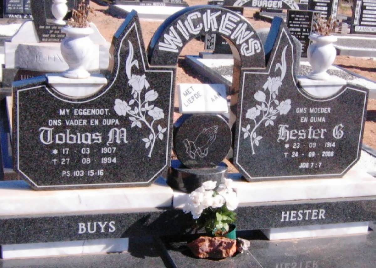 WICKENS Tobias M. 1907-1994 &amp; Hester C. 1914-2008