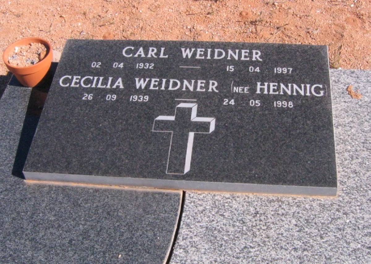 WEIDNER Carl 1932-1997 &amp; Cecilia HENNIG 1939-1998