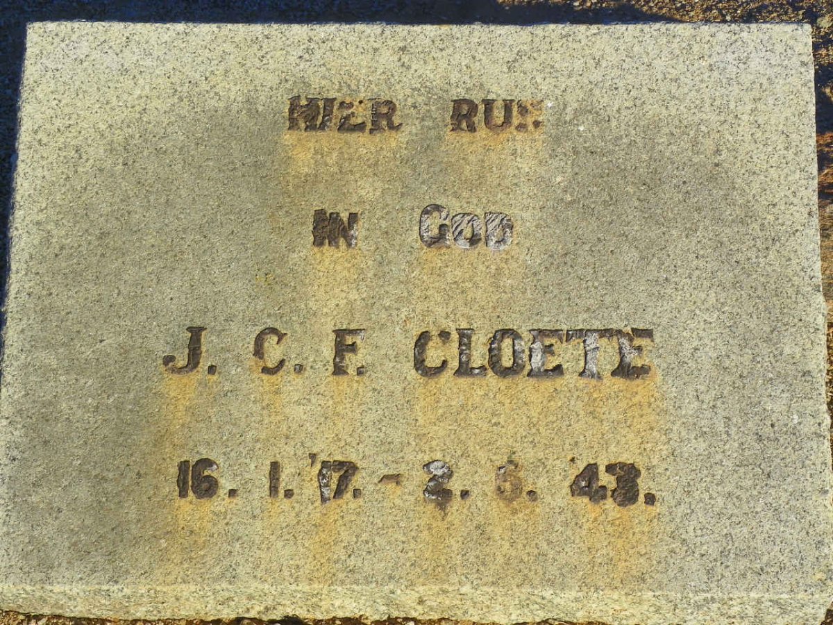 CLOETE J.C.F. 1917-1943
