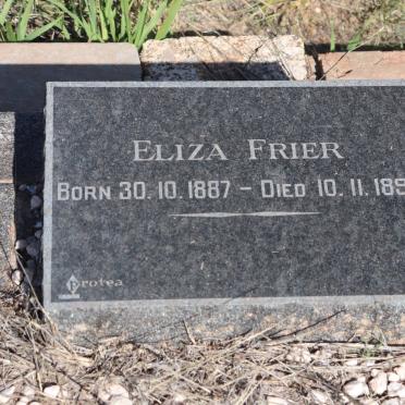 FRIER Eliza 1887-1893