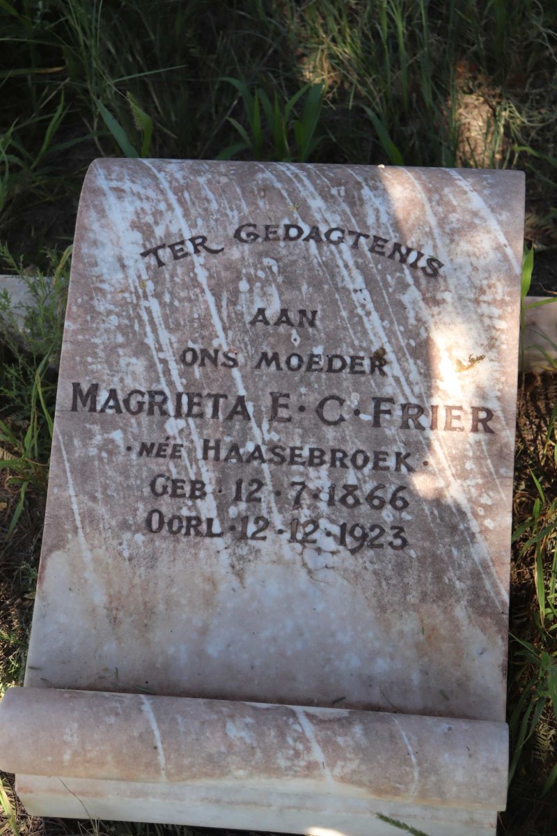 FRIER Magrieta E.C. nee HAASEBROEK 1866-1923