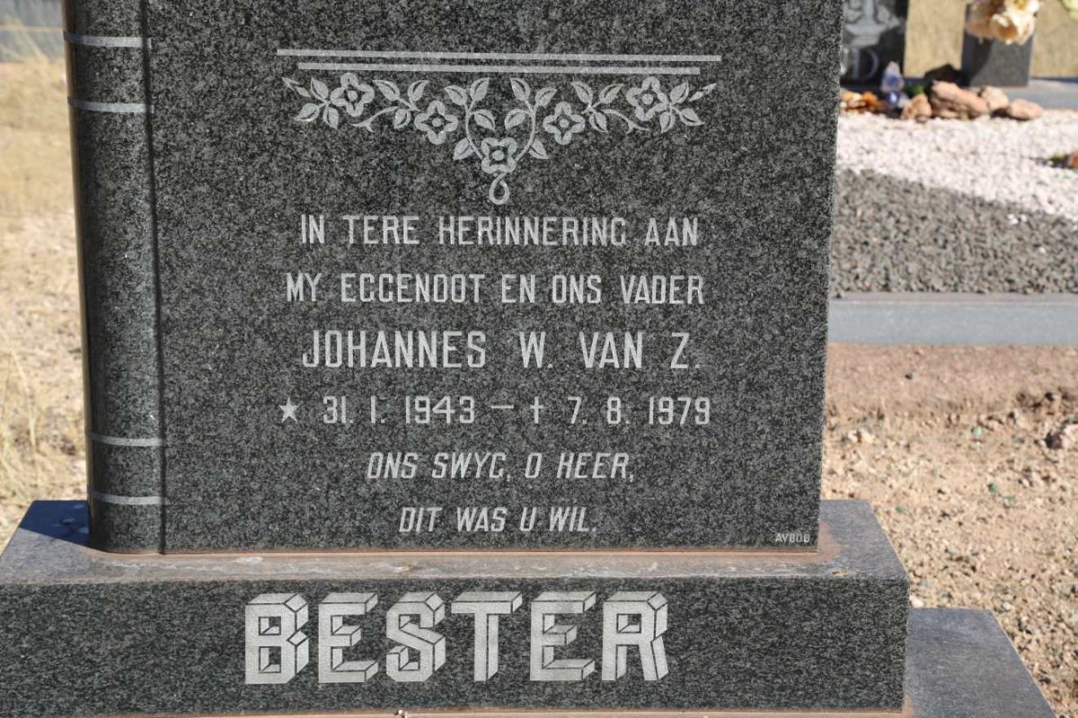 BESTER Johannes W. van Z. 1943-1979