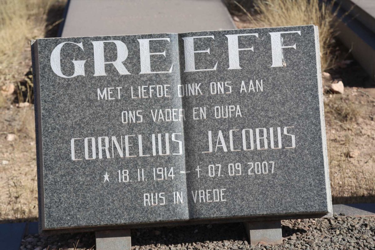 GREEFF Cornelius Jacobus 1914-2007