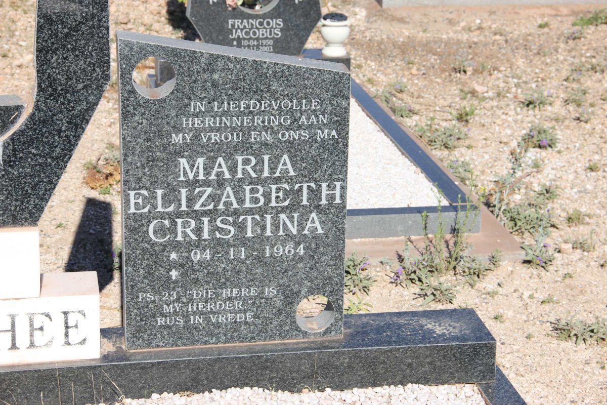 MATTHEE Willem Johannes 1957-2005 &amp; Maria Elizabeth Christina 1964-