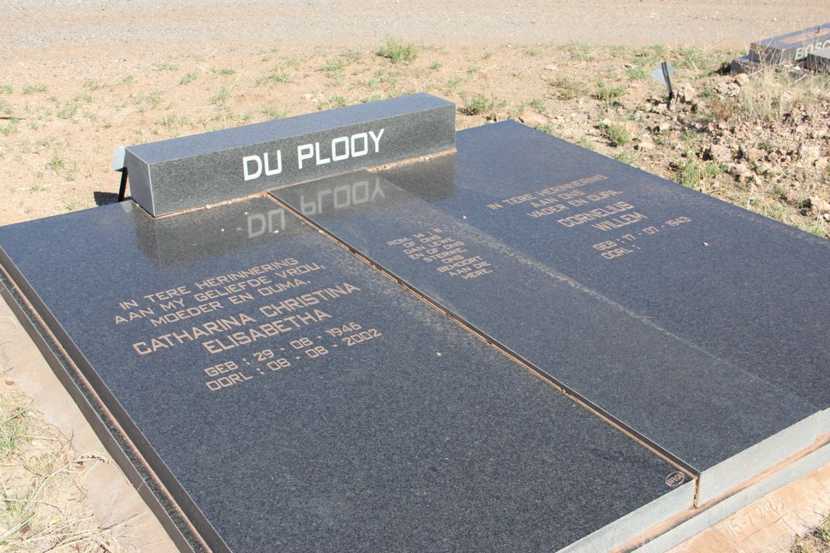 PLOOY Cornelius Willem, du 1943- &amp; Catharina Christina Elisabetha 1946-2002