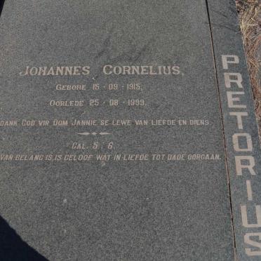PRETORIUS Johannes Cornelius 1915-1999 &amp; Anna Cornelia Gertruida 1908-1999