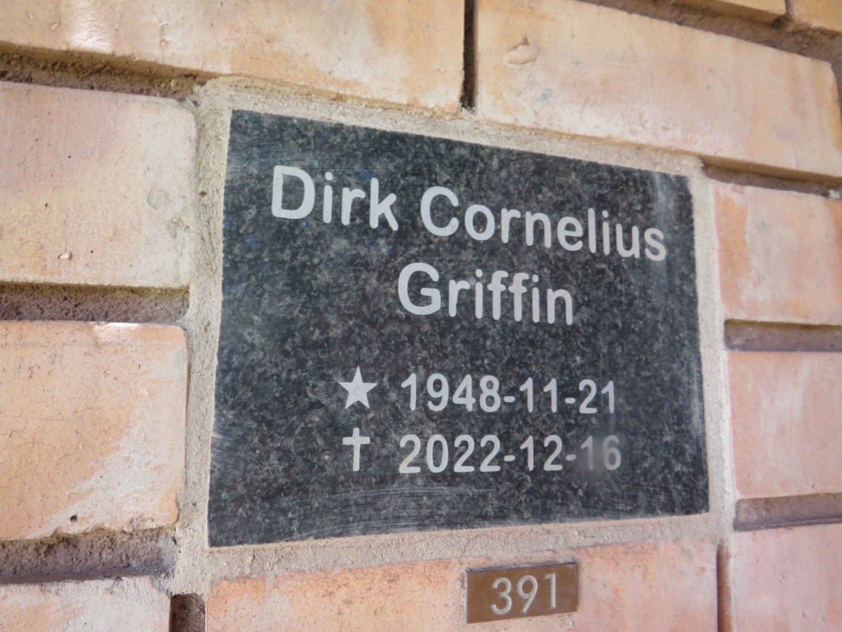 GRIFFIN Dirk Cornelius 1948-2022