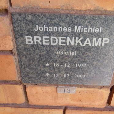 BREDENKAMP Johannes Michiel 1932-2003