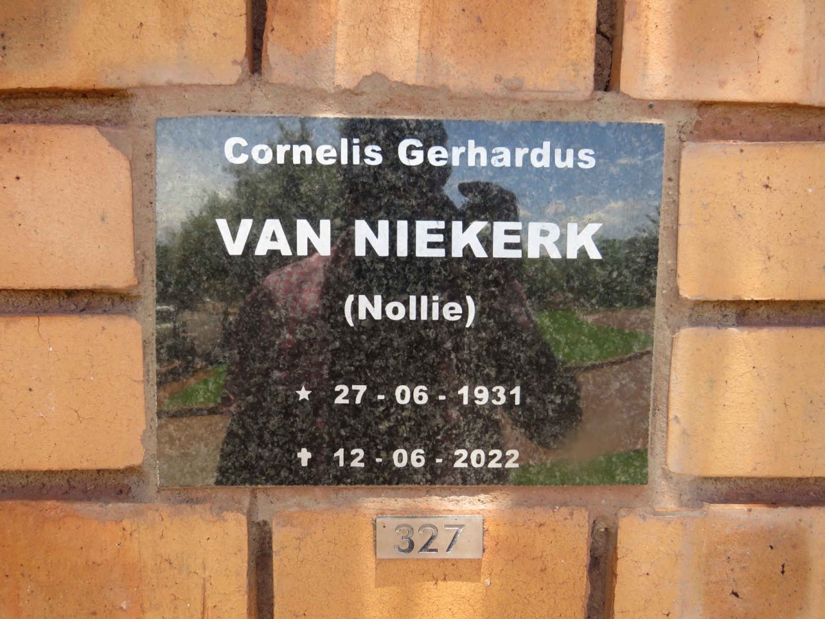 NIEKERK Cornelis Gerhardus, van 1931-2022