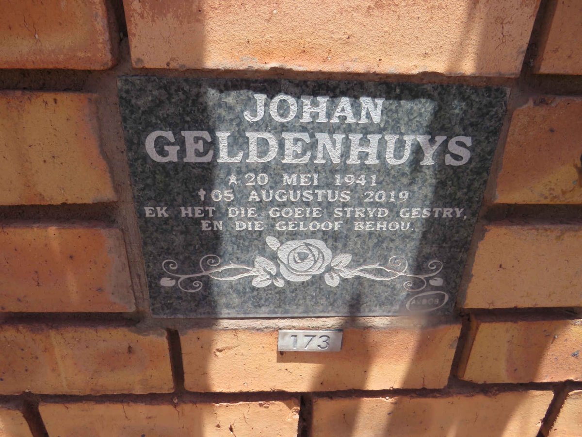 GELDENHUYS Johan 1941-2019