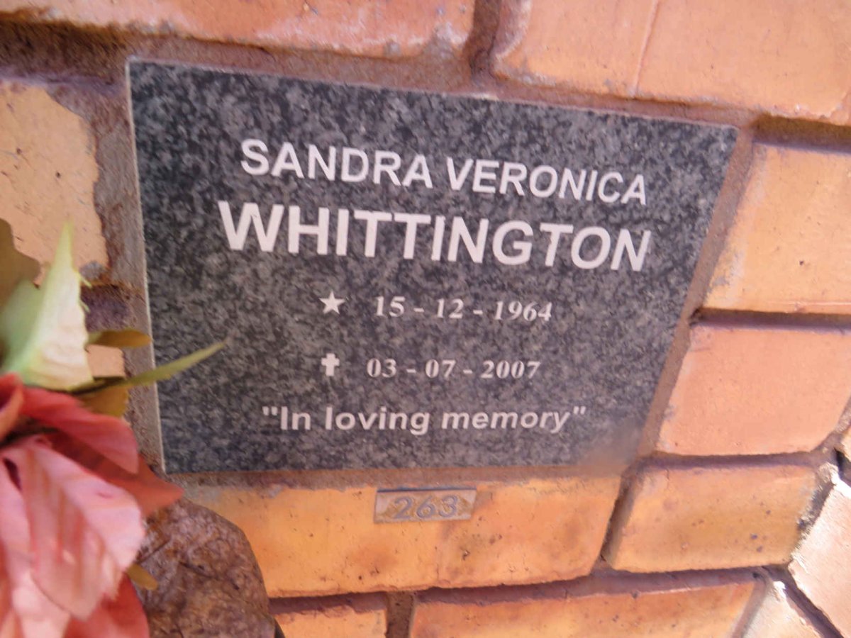 WHITTINGTON Sandra Veronica 1964-2007