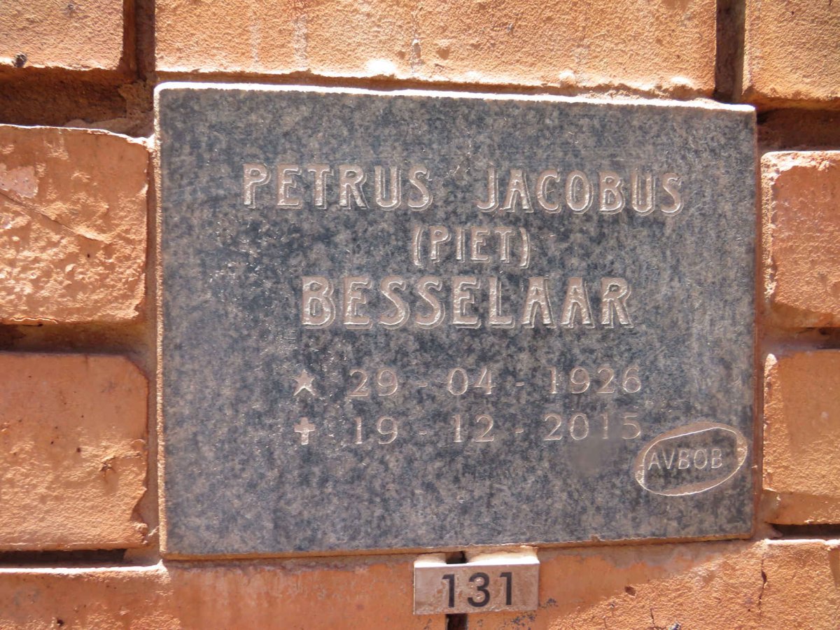 BESSELAAR Petrus Jacobus 1926-2015
