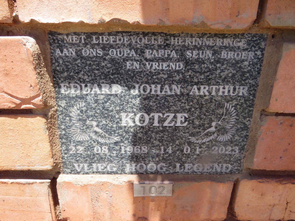 KOTZE Eduard Johan Arthur 1968-2023
