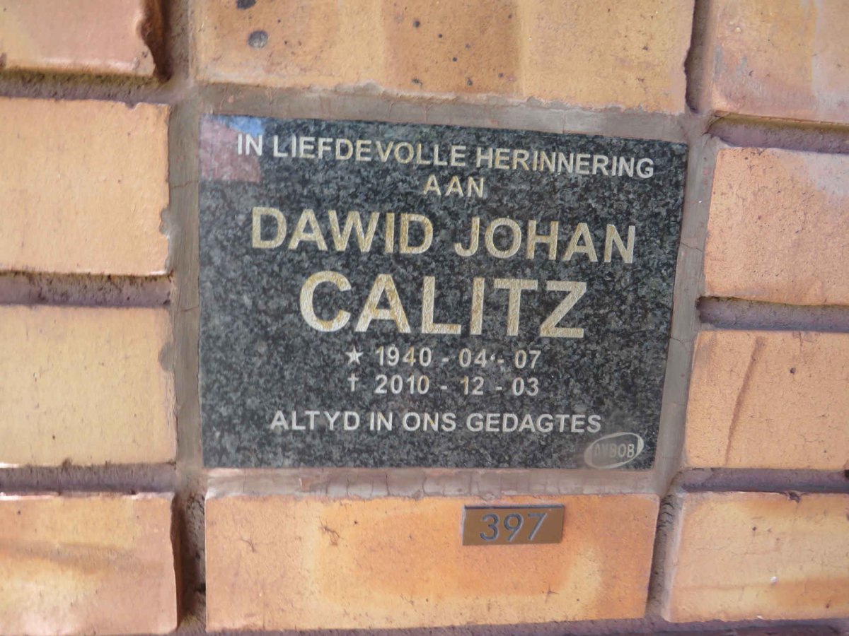 CALITZ Dawid Johan 1940-2010