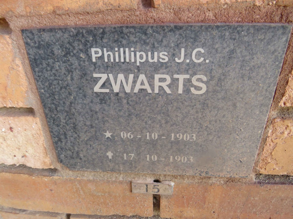 ZWARTS Phillipus J.C. 1903-1903