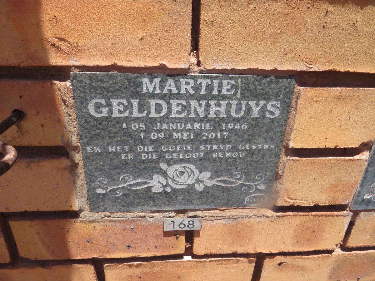 GELDENHUYS Martie 1946-2017