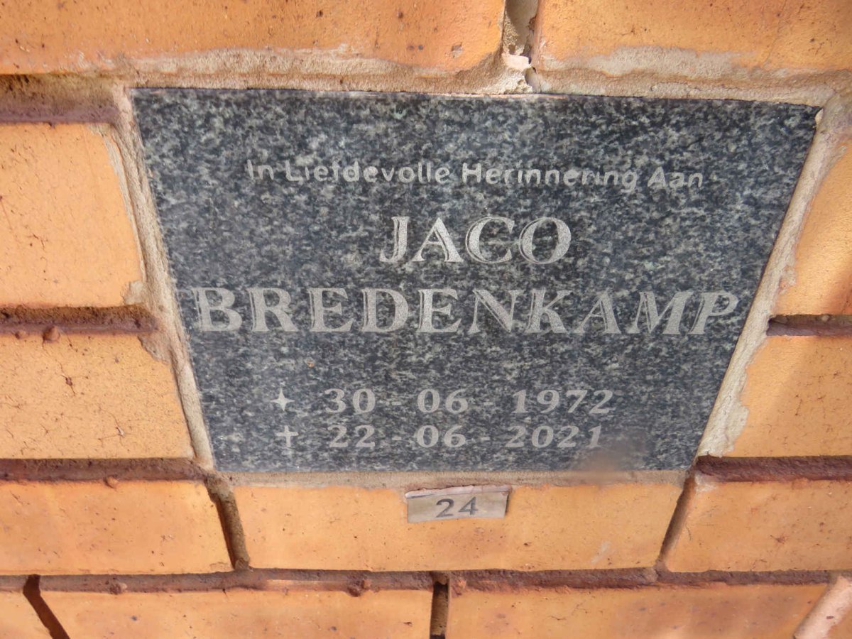 BREDENKAMP Jaco 1972-2021