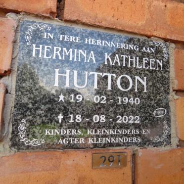 HUTTON Hermina Kathleen 1940-2022