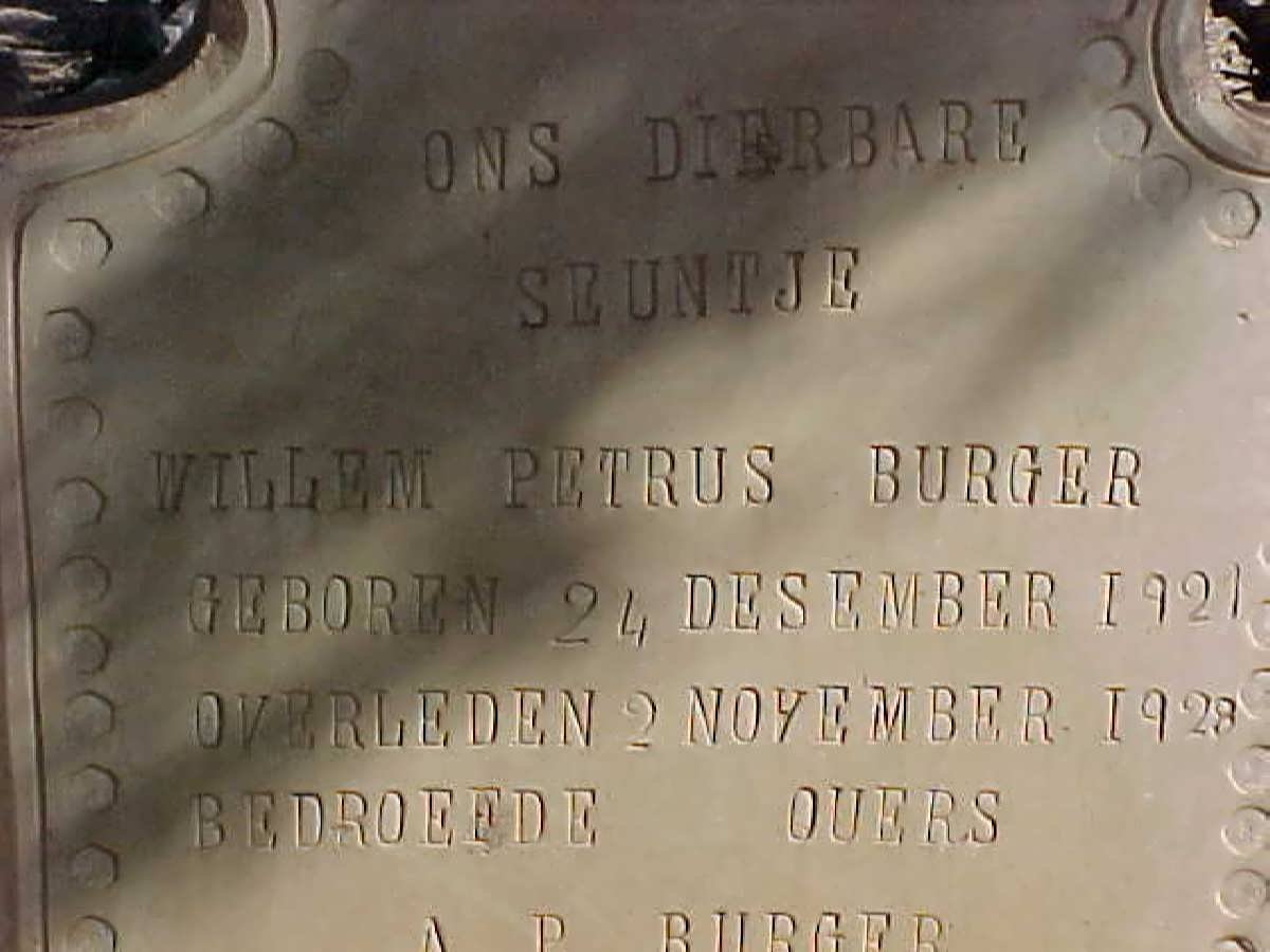 BURGER  Willem Petrus 1921-1928
