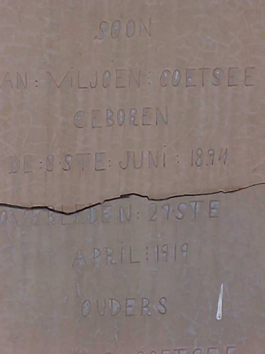 COETSEE Jan Viljoen 1894-1919