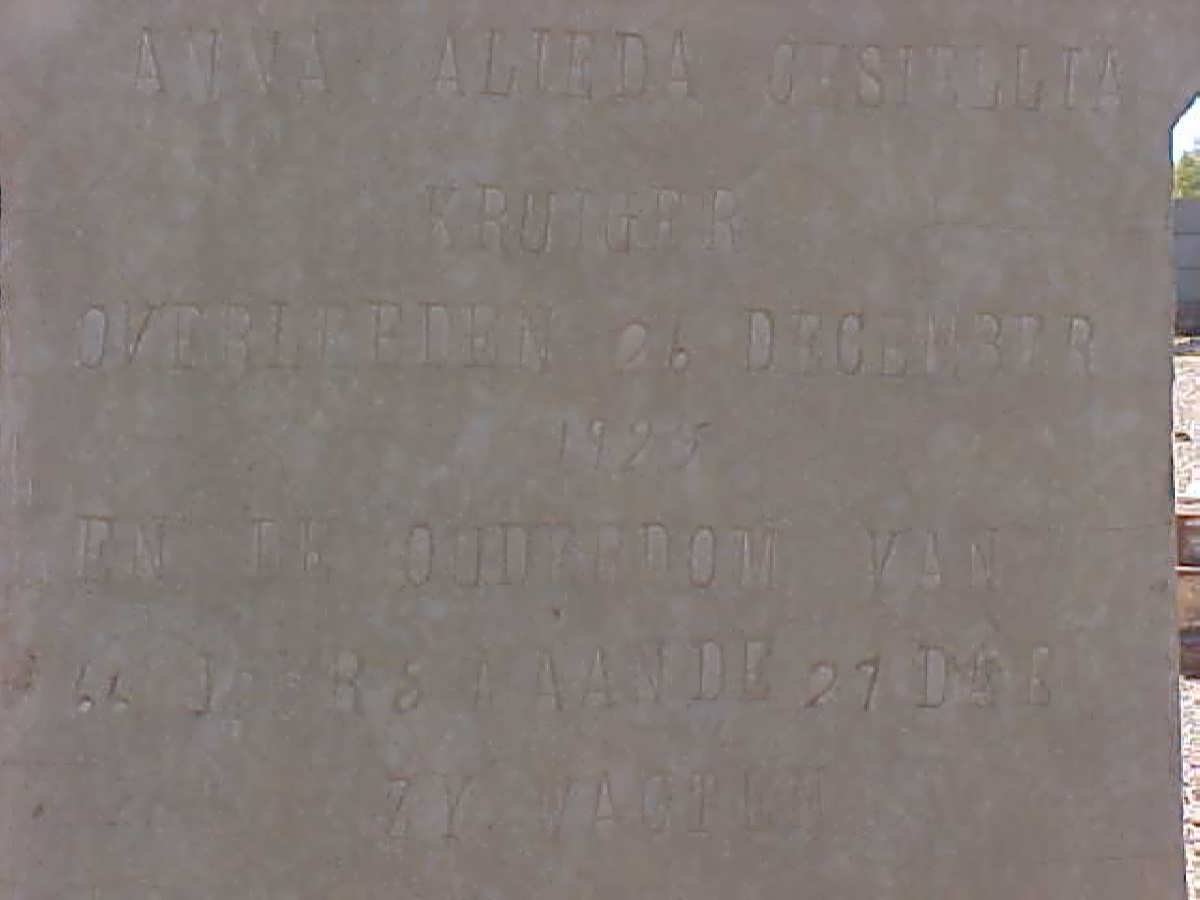 KRUIGER Anna Alieda Gesiellia -1925