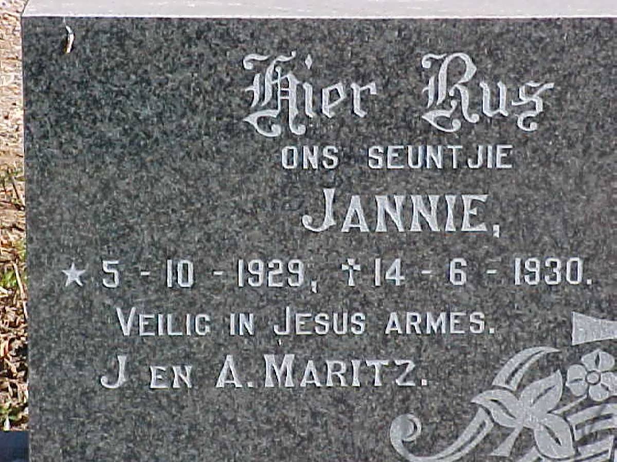 MARITZ Jannie 1929-1930