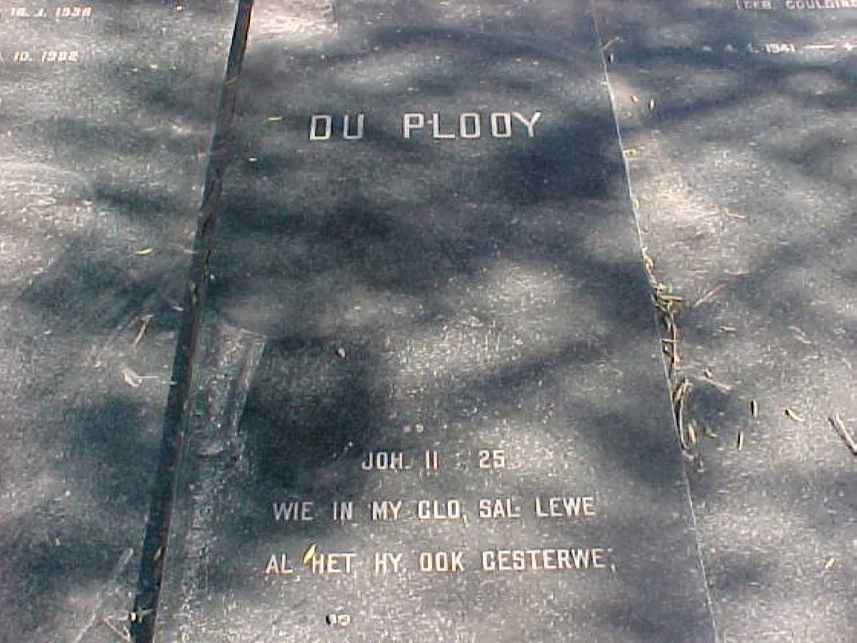 PLOOY Jacobus Stephanus, du 1938-1982 &amp; Martha Louisa GOULDING 1941-