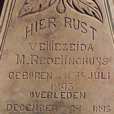 REDELINGHUYS Veillezeida M. 1893- 1893 :: REDELINGHUIJS Philippus C. 1894-1897