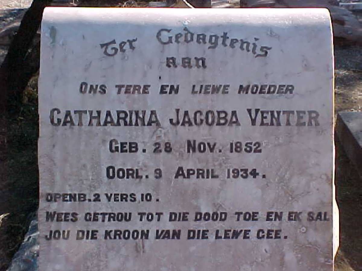 VENTER Catharina Jacoba 1852-1934