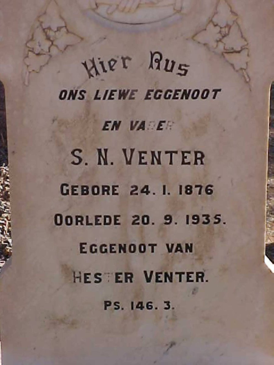 VENTER S.N 1876-1935