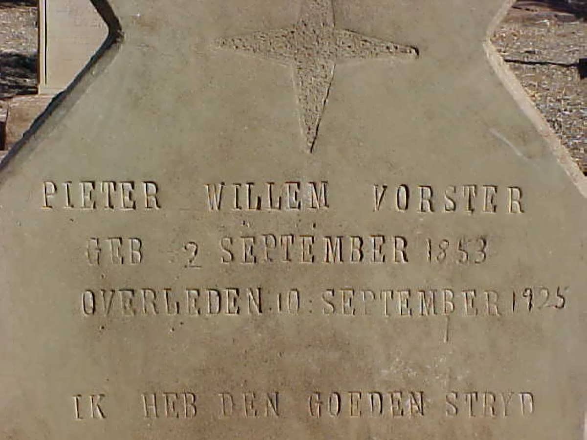 VORSTER Pieter Willem 1853-1925