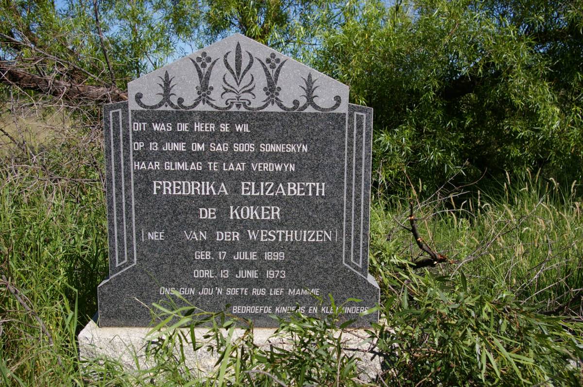 KOKER Fredrika Elizabeth, de nee VAN DER WESTHUIZEN 1899-1973
