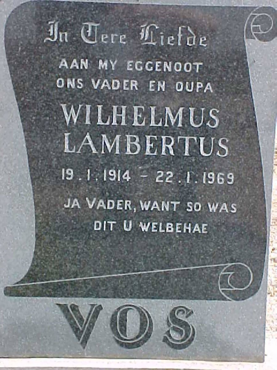 VOS Wilhelmus Lambertus 1914-1969