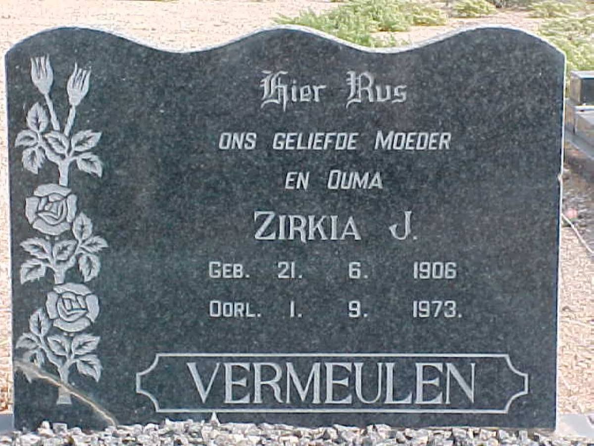 VERMEULEN Zirkia J. 1906-1973