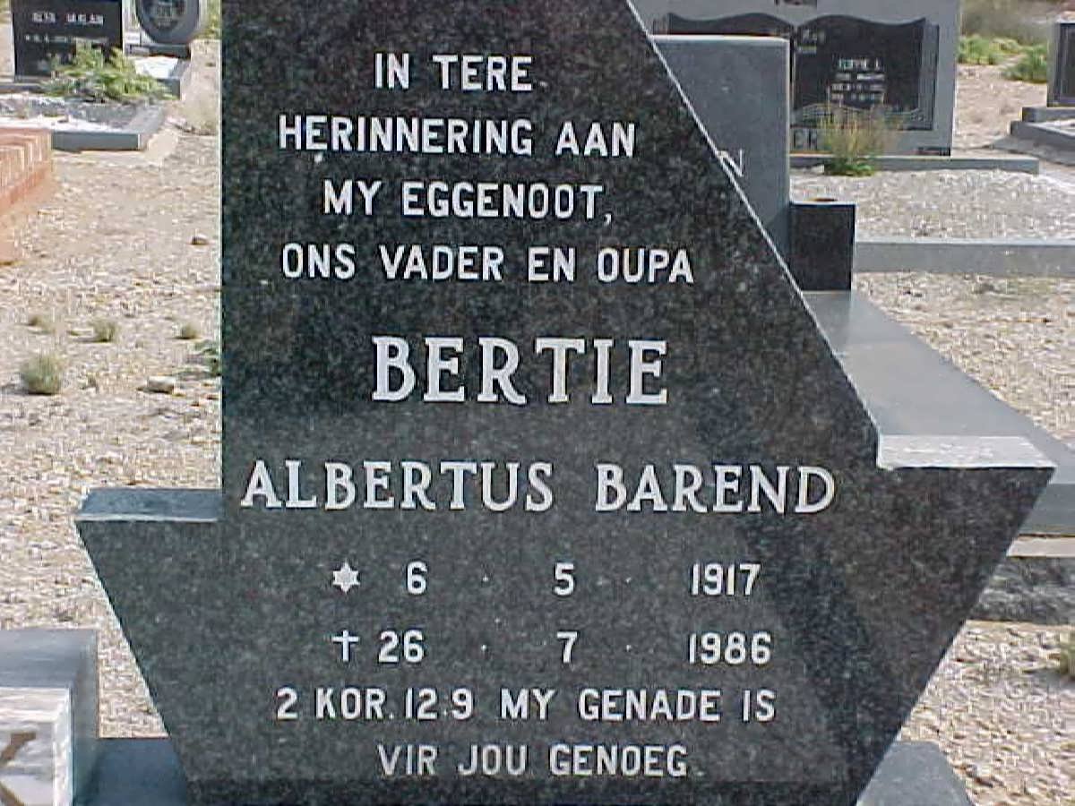 SCHALKWYK Albertus Barend, van 1917-1986